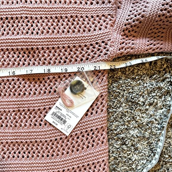 NWT SONOMA Mauve Button Down Knit Cardigan Size XXL Preppy Casual Minimalist - Picture 5 of 8